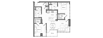 Simone Little Italy Apartments B1 Floor Plan