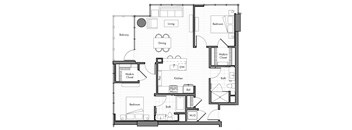 Simone Little Italy Apartments B2 Floor Plan