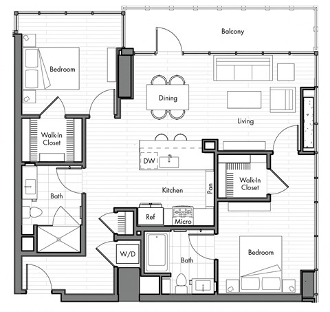 Simone Little Italy Apartments B3 Floor Plan