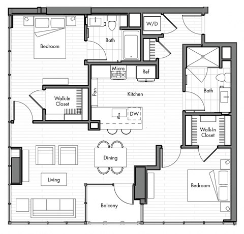 Simone Little Italy Apartments B4 Floor Plan