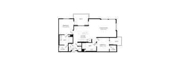 A black and white image of a floor plan for a house.