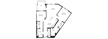 A black and white image of a floor plan for a house.