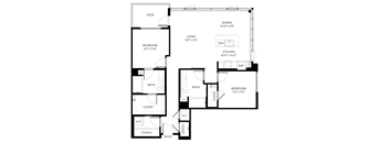 A black and white image of a floor plan for a house.