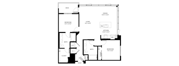 A black and white floor plan of a house with labeled rooms.