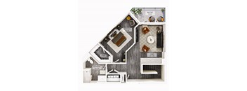 A diagram of a house layout with labeled rooms and dimensions.