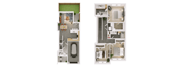 a floor plan of a house with a garage and a parking lot