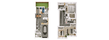 a floor plan of a house with a garage and a parking lot