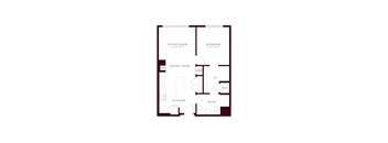 a floor plan of a bedroom floor plan with an open floor