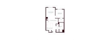 a floor plan of a bedroom floor plan with an open floor