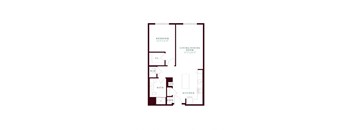 floor plan of a 1 bedroom floor plan