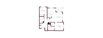 two bedroom floor plan  the residence at