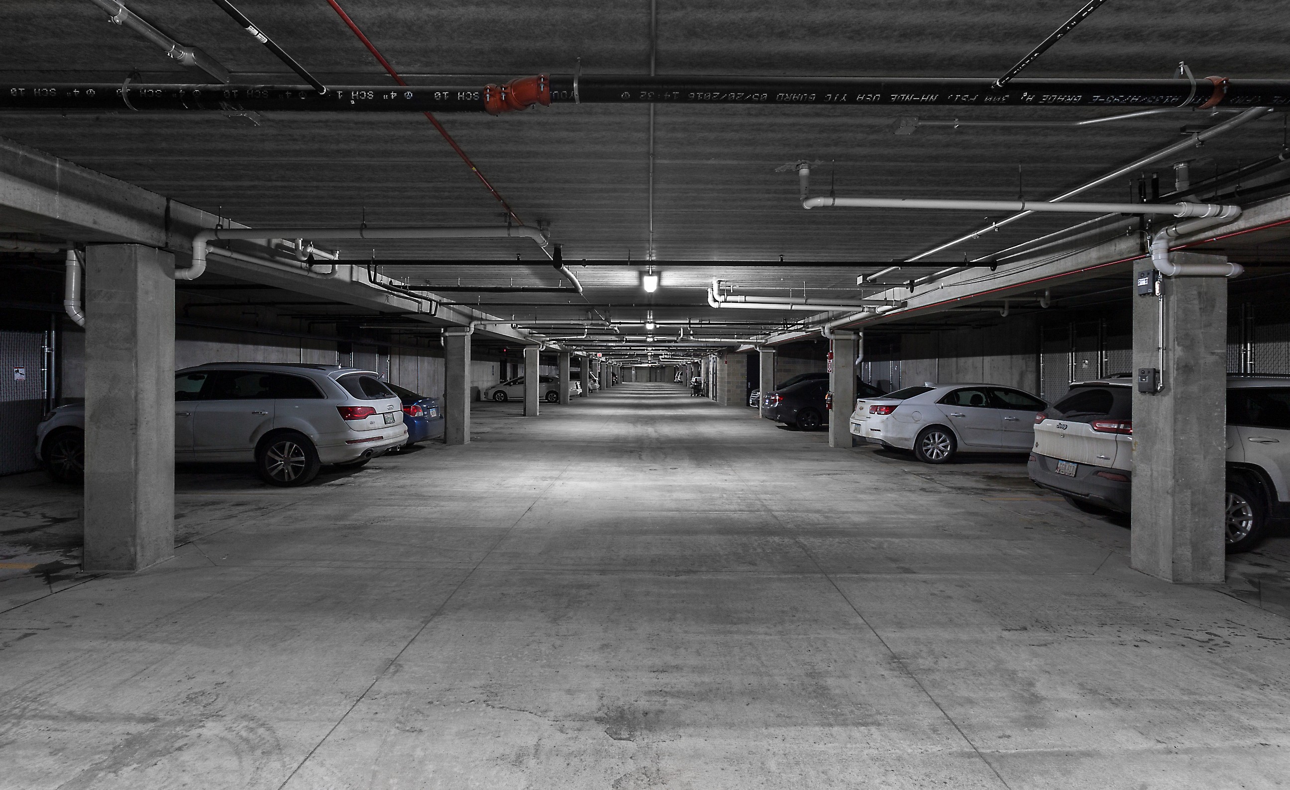 underground parking garage