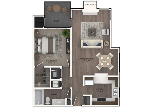 Aspen 1 Bedroom