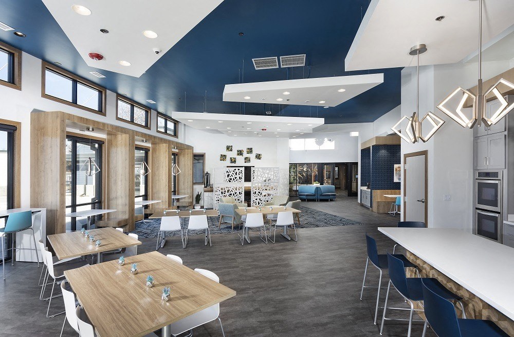 interior community space with variety of seating options