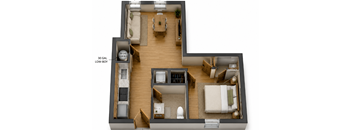 studio floorplan at Southside Apartments, Jacksonville, FL 32216