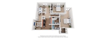 a 1 bedroom floorplan at Avery Trace, Port Arthur, TX, 77642