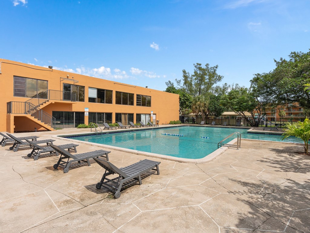 the swimming pool at our apartments