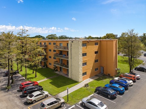 a colorful geometric pattern with a blue sky at Cypress Grove, Lauderhill, FL