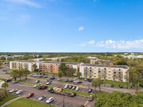 an aerial view of an apartment complex and parking lot at Cypress Grove, Lauderhill, FL, 33313