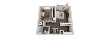 1BD/1B Floor Plan at Oak Chase II, Tampa, 33612