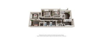 4BD/2B Floor Plan at Oak Chase II, Florida