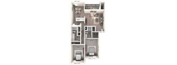 The Caribbean Floor Plan at Lakeside Villas, Orlando, FL 32817