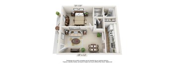 Amber Floor Plan - 3D at Auburn Glen Apartments, Jacksonville