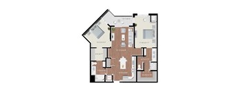 a floor plan of a two story apartment with a garage and a balcony
