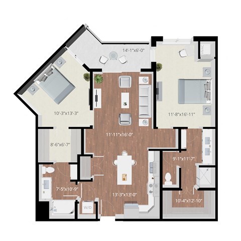 a floor plan of a two story apartment with a garage and a balcony