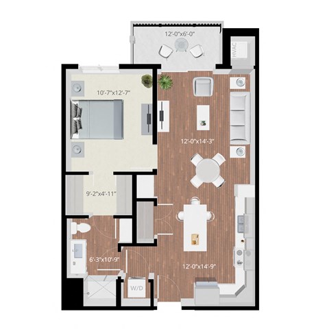 a floor plan of a two bedroom apartment