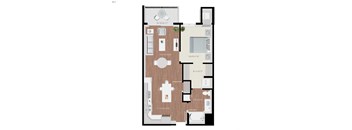 a floor plan of a 1 bedroom apartment