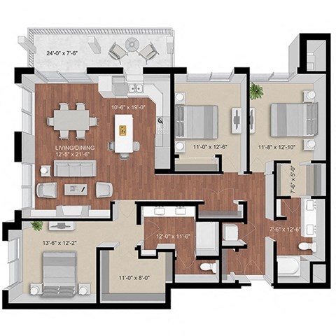 4 bedroom floor plan | the residences at sawmill park