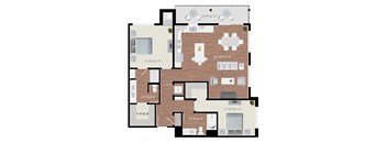 a floor plan of a house with bedrooms and a living room