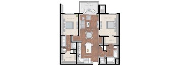 a floor plan of a home with a wooden floor