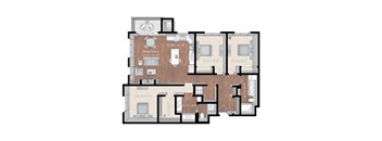 a floor plan of a house with a wooden floor