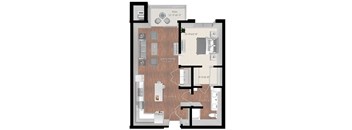a floor plan of a home with a wooden floor