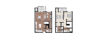 a floor plan is shown with two different layouts