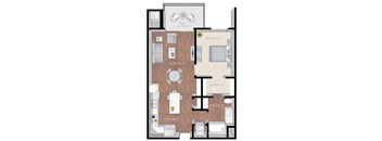 a floor plan of a home with a wooden floor
