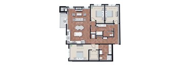 a floor plan of a home with a wooden floor