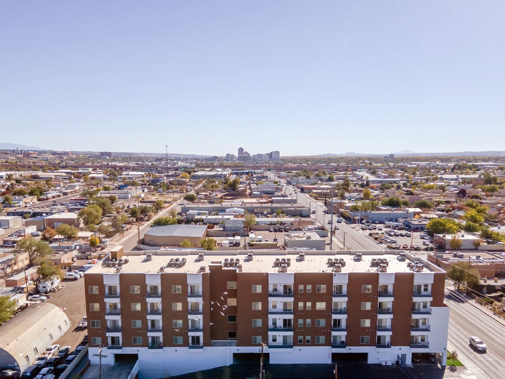 Cresta North Valley Apartments in Albuquerque, NM Exterior drone image of Cresta North Valley Apartments in Albuquerque, NM