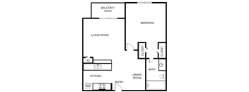 One Bedroom 636 Square Feet