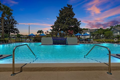 the swimming pool at the preserve at ballantyne commons apartments