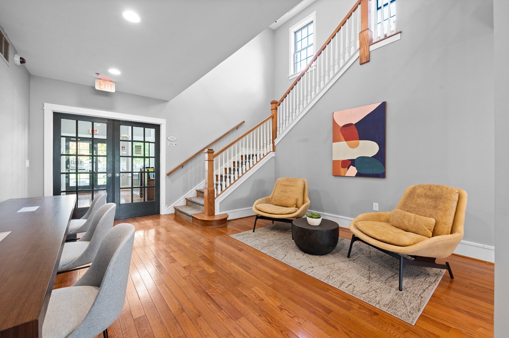 Modern coworking space at Claremont Apartments in Exton, PA, designed for productivity and collaboration