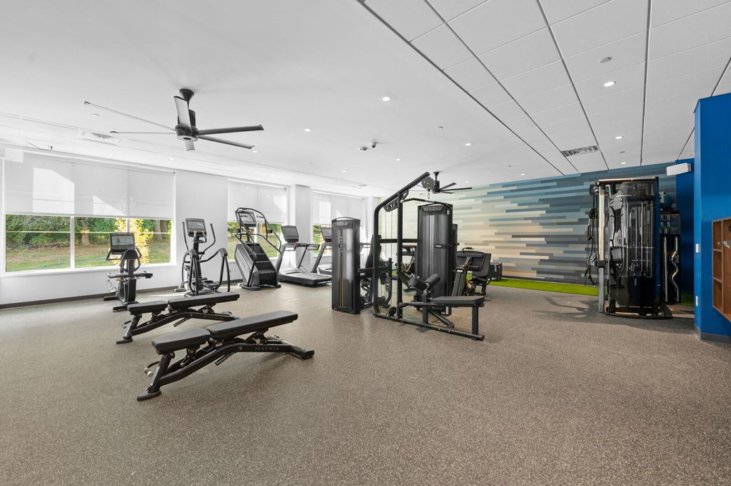 The fitness center at Hamilton at Eagleview is equipped with state-of-the-art equipment in Exton, PA
