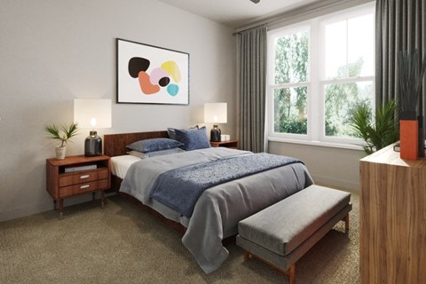 cozy bedroom with lots of space
