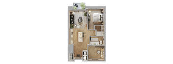 a floor plan of a house with a bedroom and a bathroom at Bemiston Place Apartments, Clayton