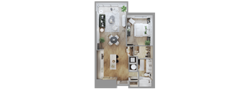 a floor plan of a house with a bedroom and a living room at Bemiston Place Apartments, Clayton, MO 63105