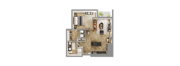 a floor plan of a house with a bedroom and a bathroom at Bemiston Place Apartments, Clayton, MO