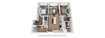 B2 Floor Plan at 2200 LaSalle, St Louis, 63104