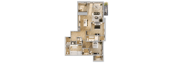 a rendering of a floor plan of a house at Bemiston Place Apartments, Missouri, 63105